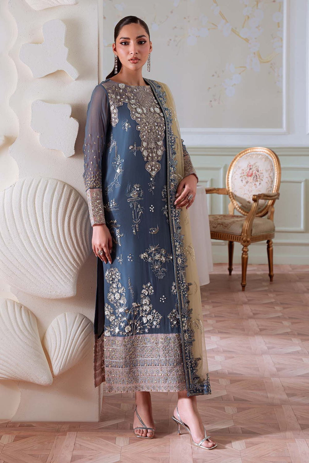 Nureh Viral Elanora Dhanak 3PC Unstitched Suit | Pariza