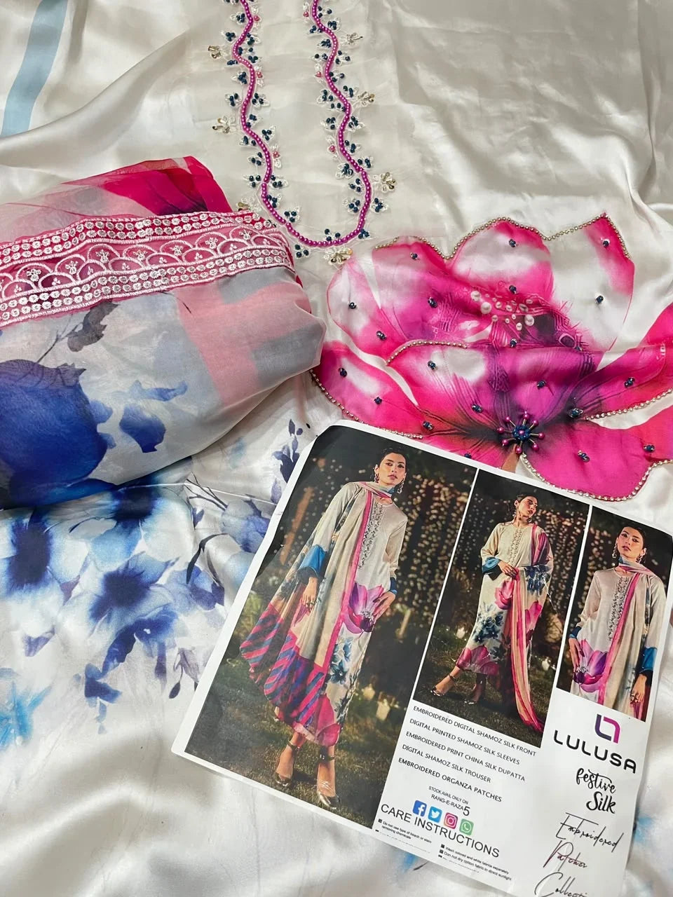 Viral Nual Long Lulusar 3pc Silk  Article