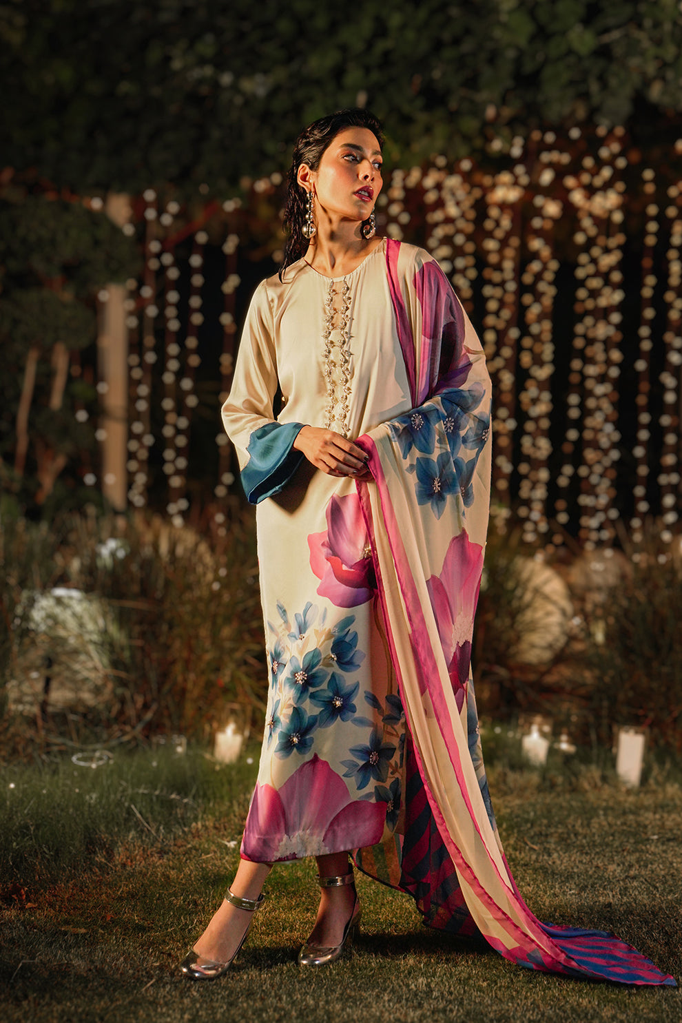 Viral Nual Long Lulusar 3pc Silk  Article