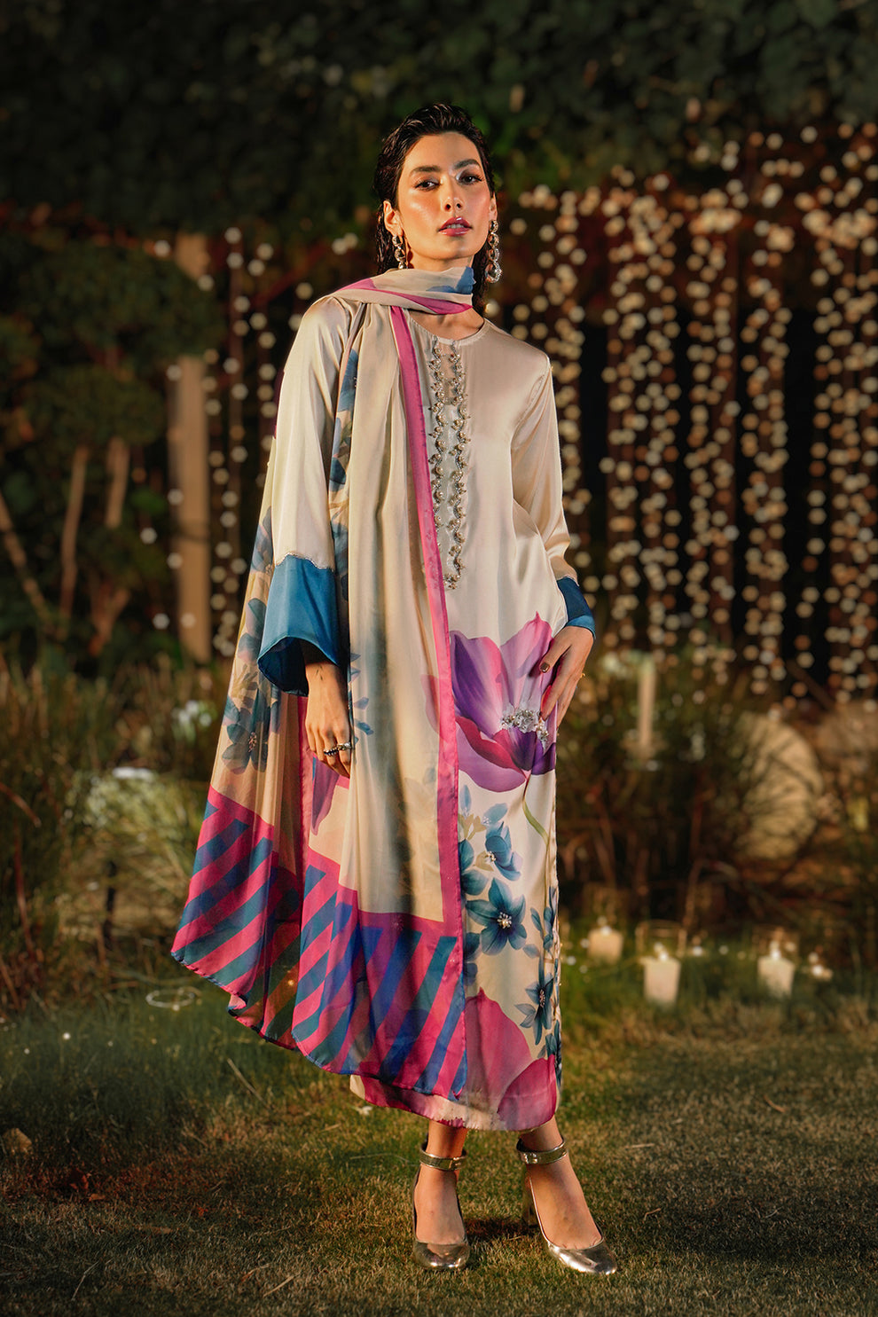 Viral Nual Long Lulusar 3pc Silk  Article
