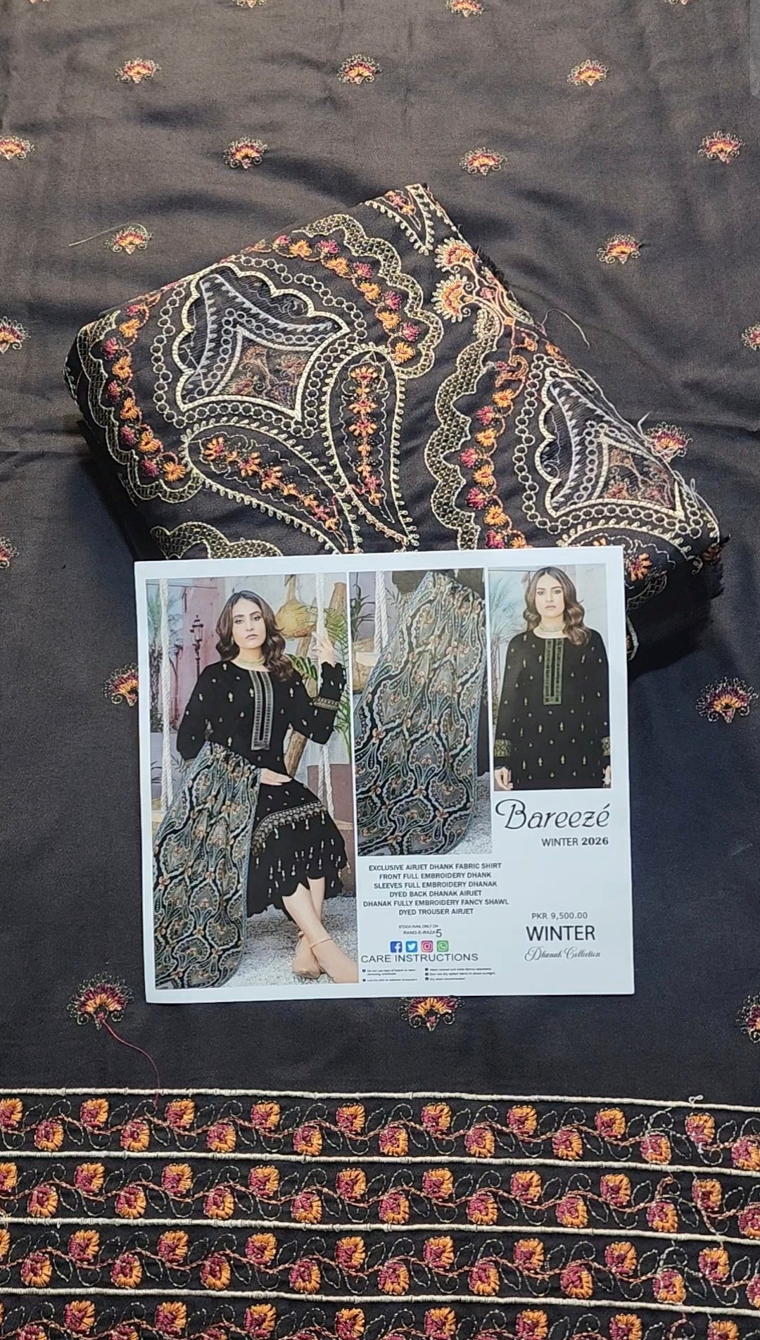 Dhanak 3pc embroidery article